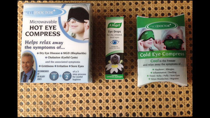 Best Products For Sore And Dry Eyes? The Hot Eye Compress Mask And The Cold Eye Compress From The Body Doctor Along With A.Vogel Eye Drops Fit The Bill For Me!